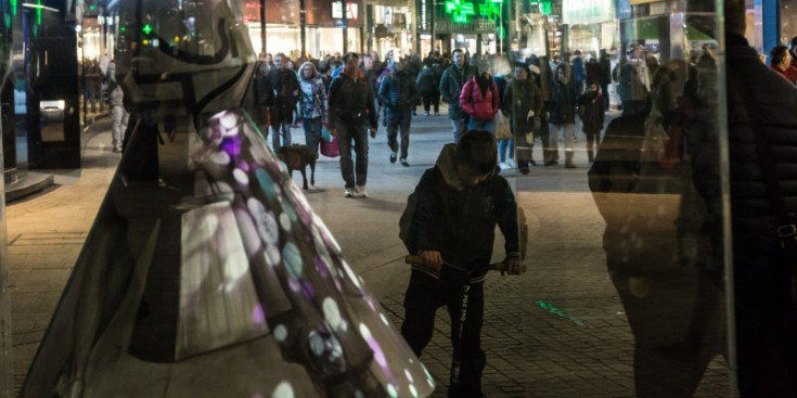 Una de les sis obres del ‘mapping’ de l’Andorra Shopping Festival.