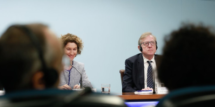 El cap negociador adjunt de la UE, Claude Maerten, amb la ministra d’Afers Exteriors, Maria Ubach, en una visita anterior a Andorra.