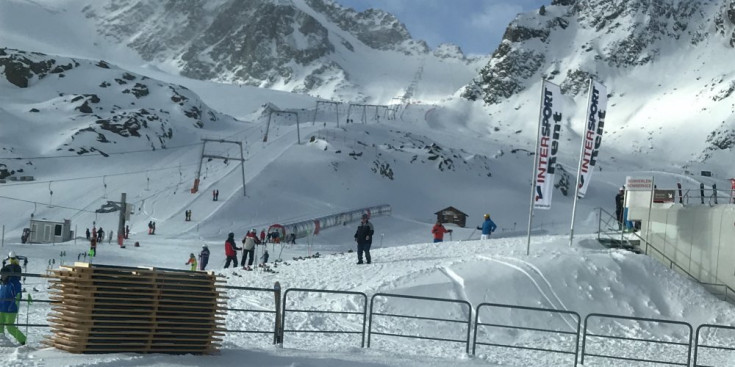 L'estació de Pitztal, ahir.