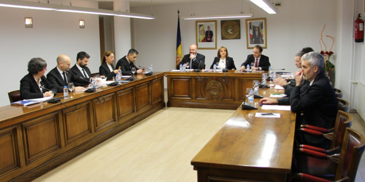 Un moment del consell de comú celebrat aquest dilluns a Escaldes-Engordany.