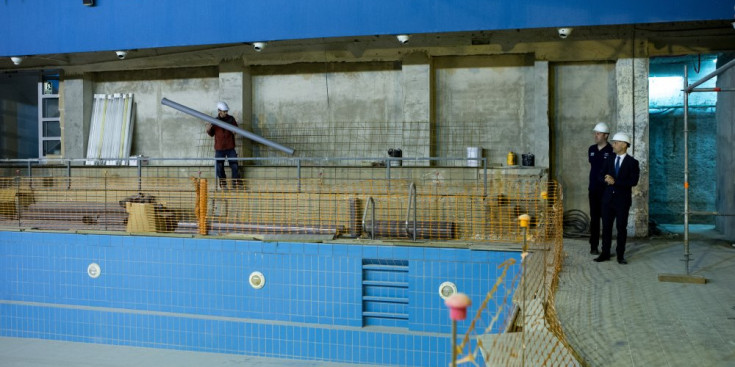 Obres a les piscines d'Escaldes-Engordany.