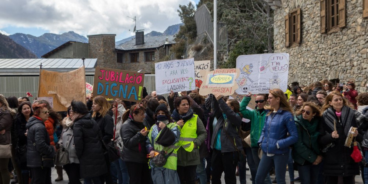 Concentració de treballadors públics, el març passat.