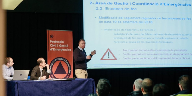 Presentació del balanç d'actuació de Protecció Civil durant el 2018.