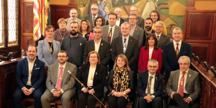 Membres del Ple de la Diputació de Lleida, ahir.