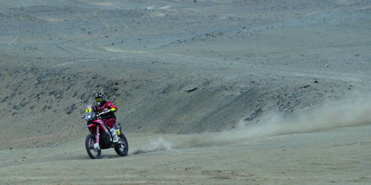 El pilot resident Joan Barreda durant la segona etapa del Dakar 2019, ahir.