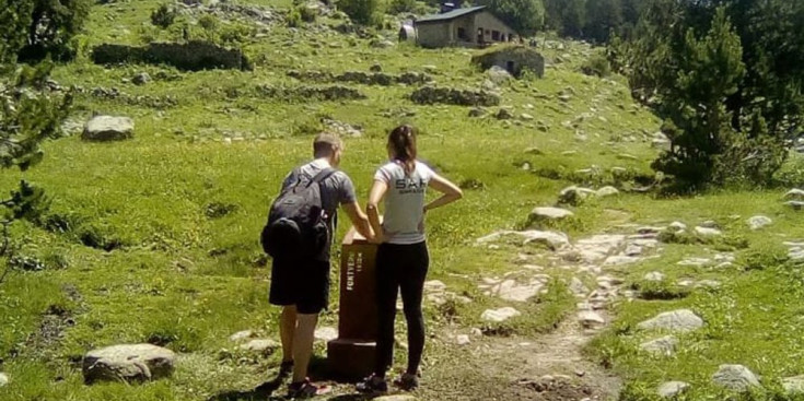 Un dels tretze panells informatius instal·lats a la vall del Madriu-Perafita-Claror.