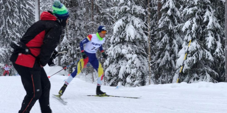 El fondista Irineu Esteve a Lahti, ahir.