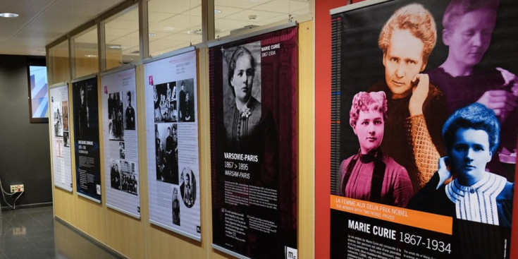 La mostra sobre Marie Curie que es pot veure a la Universitat d'Andorra.