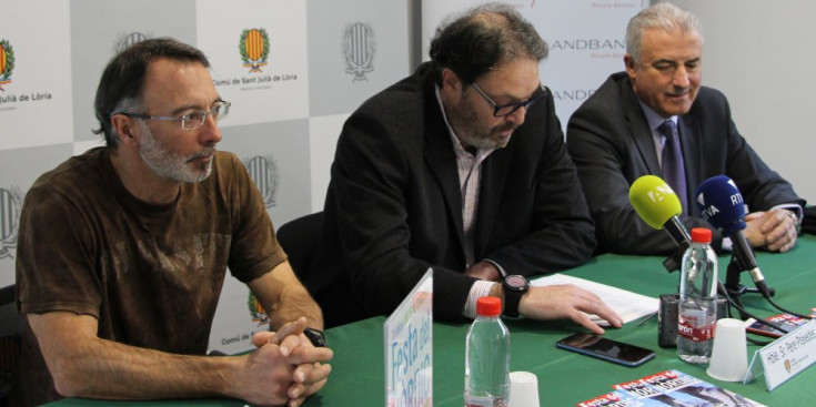 Gaspar Pellicer, Pere Pràxedes i Josep M. Cabanes, ahir.