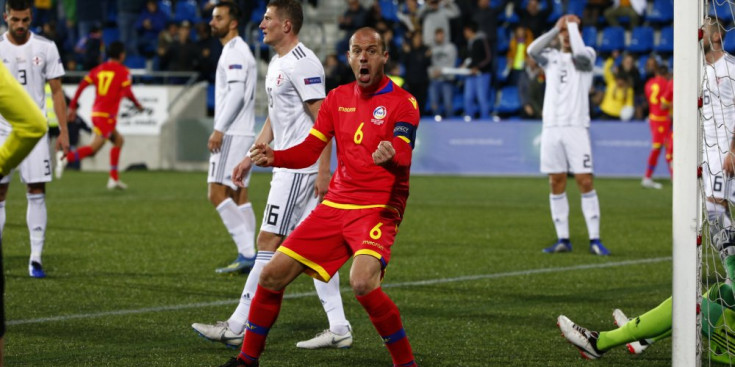 Ilde Lima celebra el gol contra Geòrgia a la Lliga de les Nacions.