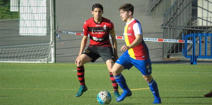 L'FC Andorra i l'Almacelles, ahir.