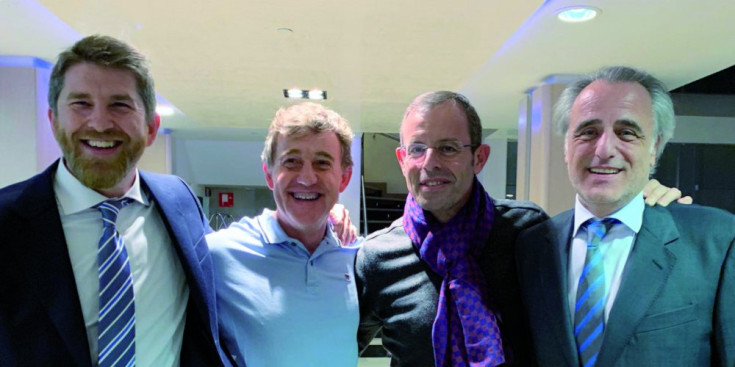 Maluenda, Besolí, Rosell i Molins (d’esquerra a dreta), el passat dimecres, després de conèixer la sentència de l’Audiència Nacional.