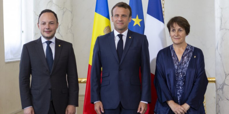 Espot, Macron i Suñé, al Palau de l'Elisi.