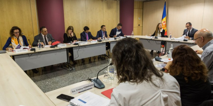 Un moment de la reunió de la comissió nacional celebrada ahir.