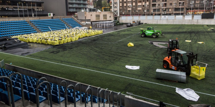 Les obres de l'Estadi Nacional.