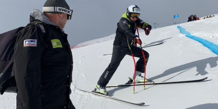 Cande Moreno a Saint Moritz, ahir.