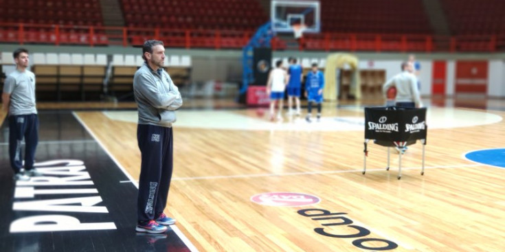 El MoraBanc Andorra durant l'entrenament d'ahir a la pista del Patras.