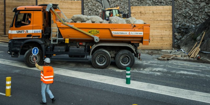 Obres de contenció a la zona.