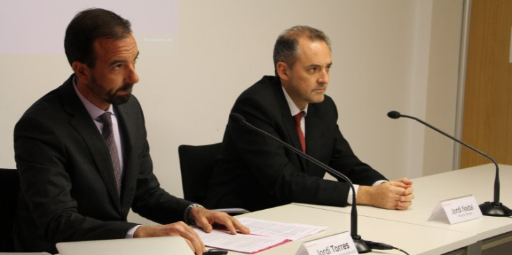 El president del Consell d’Administració, Jordi Torres, i el director, Jordi Nadal.