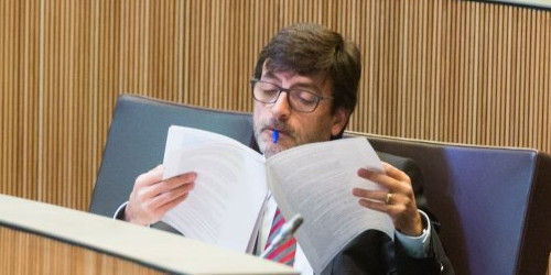 Jordi Cinca, que sona per a presidir el consell de la CASS, en una imatge de la sessió ordinària del consell general del 2018.