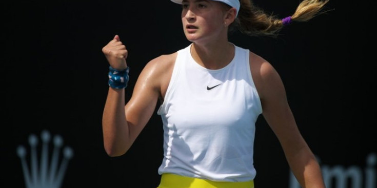 Vicky Jiménez durant un partit de l’Open d’Austràlia.