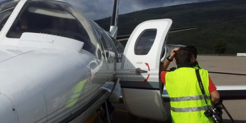 Una avioneta a l'aerport d'Andorra-La Seu