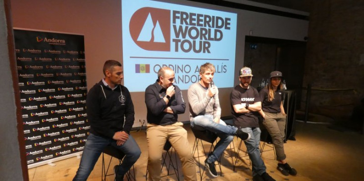 Els organitzadors del Freeride World Tour durant la presentació, ahir.