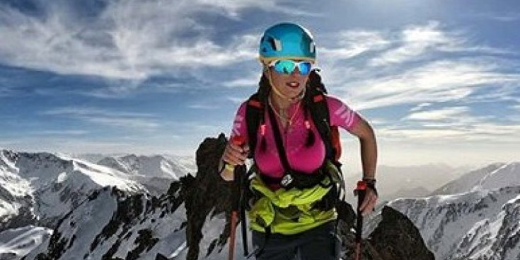 L’alpinista andorrana al Pic de la Font Blanca, aquest any.