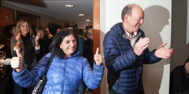 Mateu i Fillet, entrant a l'hotel on hi era Demòcrates per Andorra en la nit electoral.