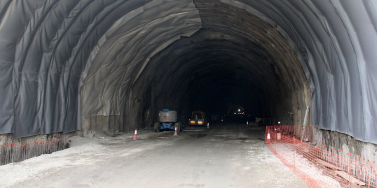 Obres de construcció del túnel de Tresponts.