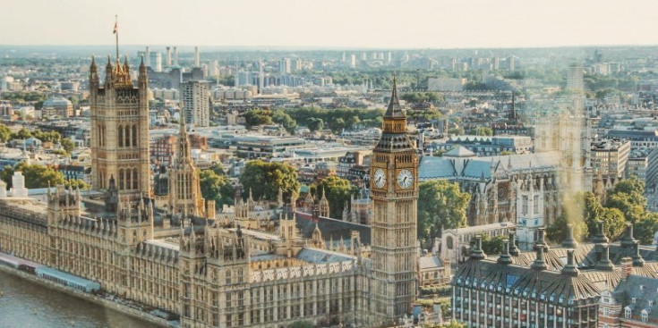 Vista aèria del parlament de Londres.