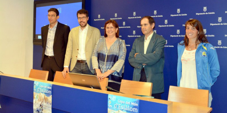 Presentació de la Copa del Món 2015 d’eslàlom, ahir a la Seu d’Urgell