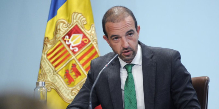 El ministre d’Ordenament Territorial, Jordi Torres, durant la roda de premsa d’ahir.