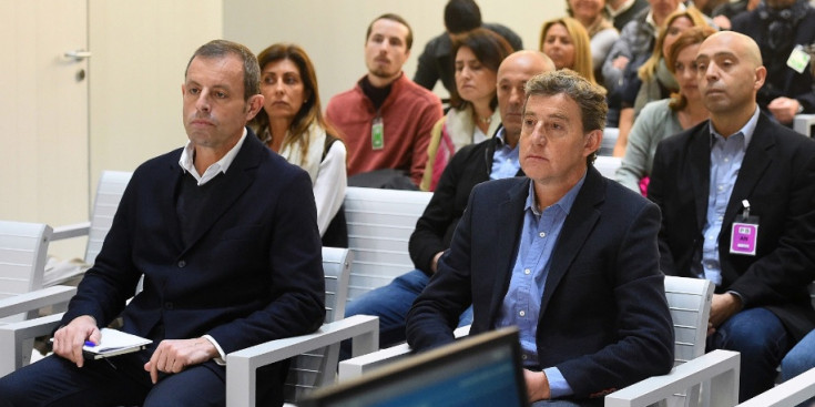 Sandro Rossell i Joan Besolí durant el judici.
