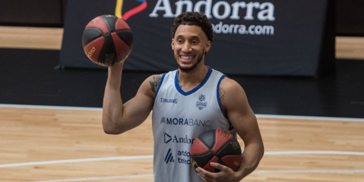 Jeremy Senglin en un entrenament a la Font de Sant Lluís durant la fase final.