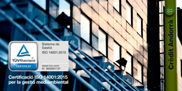 Crèdit Andorrà manté la ISO 14001:2015