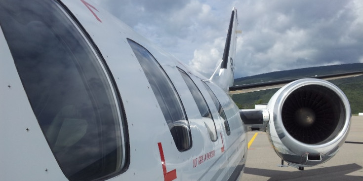 Un avió a l’Aeroport d’Andorra la Seu.