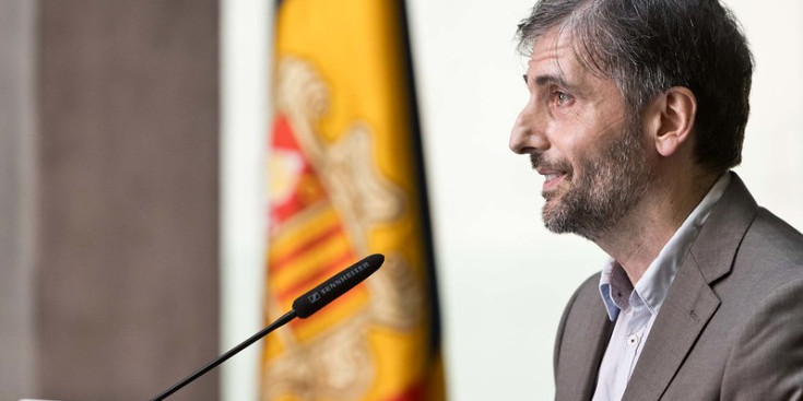 Joan Micó durant la presentació de l’enquesta sobre l’abstenció a Andorra.