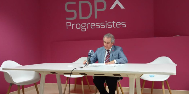 El president d’SDP, Jaume Bartumeu, en la roda de premsa d’ahir.