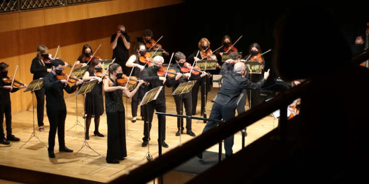 La Jonca i l’Onca en concert a l’Auditori Nacional, ahir.