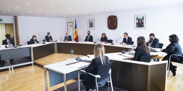Imatge de la sessió extraordinària de Consell de Comú d’Andorra la Vella a la Casa Comuna, ahir.