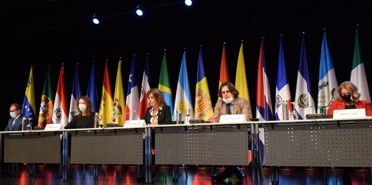 La ministra d'Educació i Ensenyament Superior, Ester Vilarrubla, durant la seva intervenció a la XVII Conferència iberoamericana de ministres d'Educació.