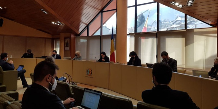 Els consellers massanencs durant la sessió del Consell de Comú d’ahir.