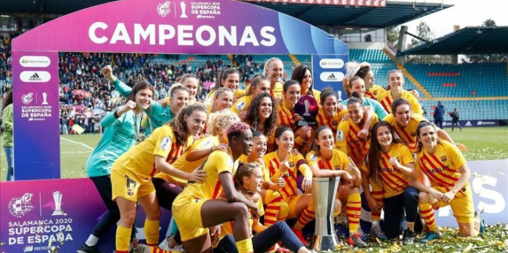 El Barça celebra la Supercopa.