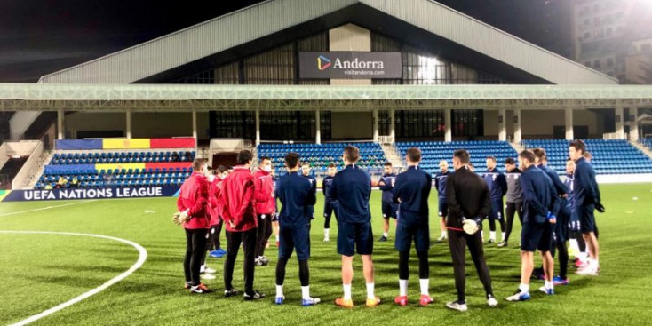 Entrenament de la selecció a l’Estadi Nacional.