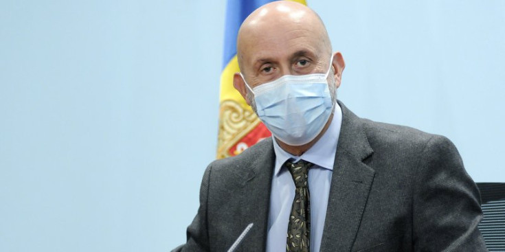 El ministre de Salut, Joan Martínez Benazet, durant la darrera compareixença per actualitzar la situació epidemiològica del Principat.