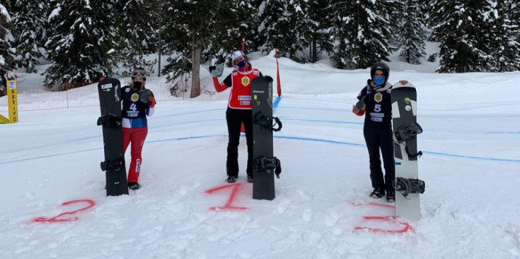 Maeva Estevez, al tercer lloc del podi de la Copa d’Europa de Valmalenco.