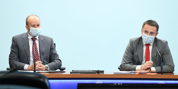 Josep Maria Rossell i Joan León, durant la seva compareixença d’ahir.