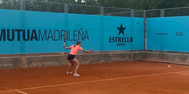 Vicky Jiménez a un entrenament.