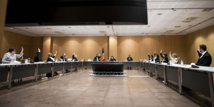 Un instant de la sessió de Consell de Comú d’Andorra la Vella celebrada ahir.
